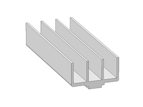 Alu schuifdeurprofiel 30 x 15