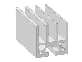 Alu schuifdeurprofiel 45 x 45