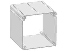 Alu kabelprofiel 80 x 80 incl. deksel