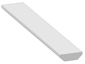 Vlak sleufmoerprofiel 8/10, L=1 m