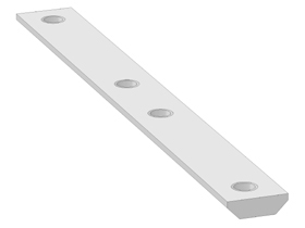 Vlakke sleufmoer 190 mm, 8/10 - M8