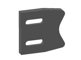 Sluitplaat voor L-greep en slothuis