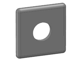 Afdekkap 45 x 45, gat rond 17