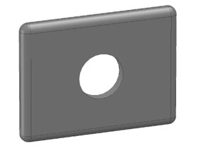 Afdekkap 45 x 60, gat rond 17