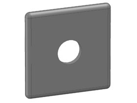 Afdekkap 60 x 60, gat rond 17