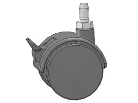 Meubelwiel diam. 50, met rem, M8 x 12