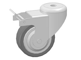 Zwenkwiel diam. 125, met rem, antistatisch