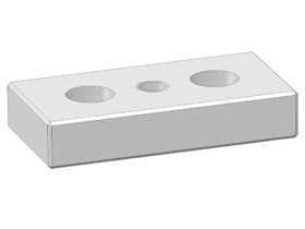 Voetplaat, 40 x 80, M12