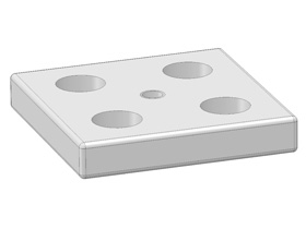 Voetplaat, 90 x 90, M16