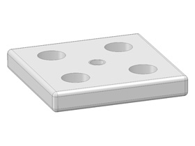 Voetplaat, 100 x 100, M12