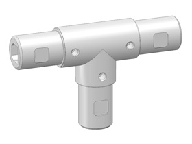 Leuningklemstuk WIT40 - 90 gr. Hoek-T-Stuk