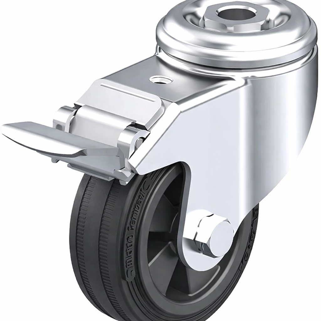 Zwenkwiel diam. 125, met rem, antistatisch